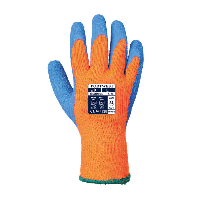 A145 - Cold Grip Glove - Latex Orange/Blue (THIS PRODUCT IS SOLD IN MULTIPLES OF 12)