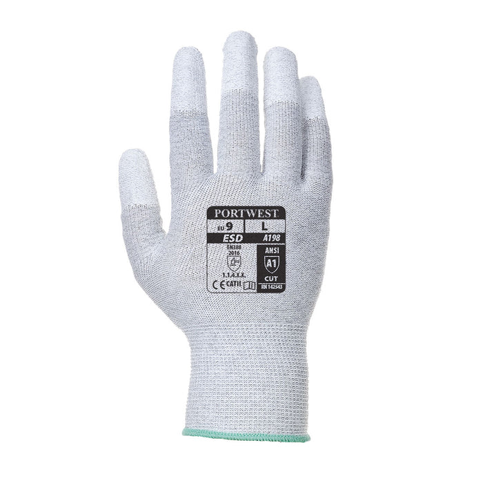 A198 - Antistatic PU Fingertip Glove Gray