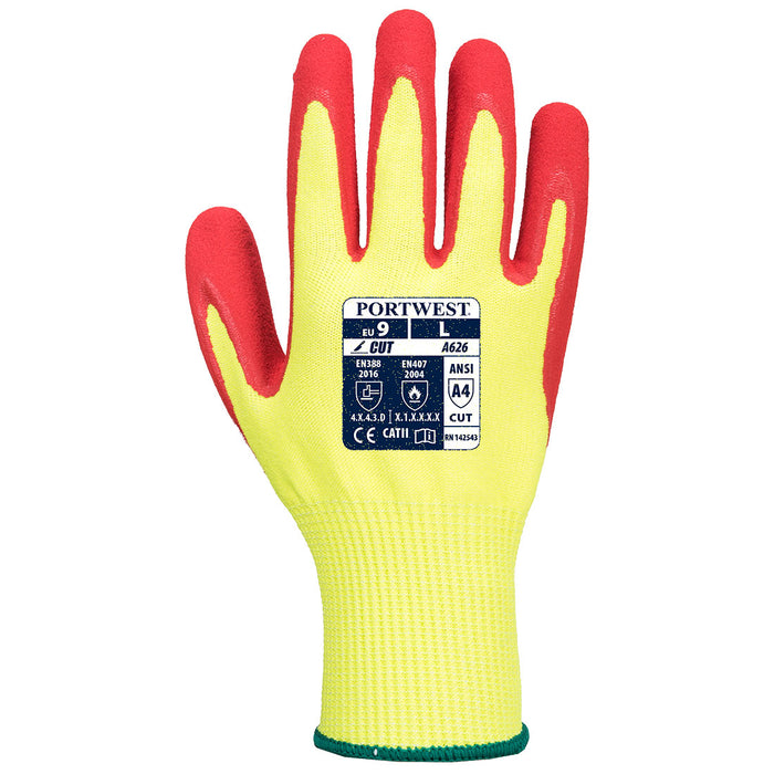 A626 - Vis-Tex HR Cut Glove Yellow/Red