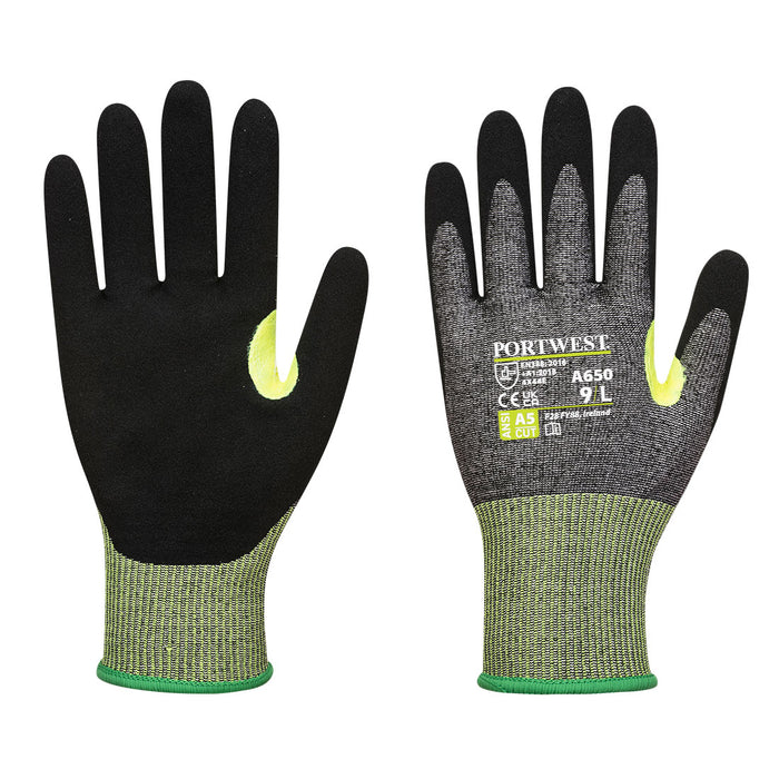A650 - CS VHR15 Nitrile Foam Cut Glove Gray/Black