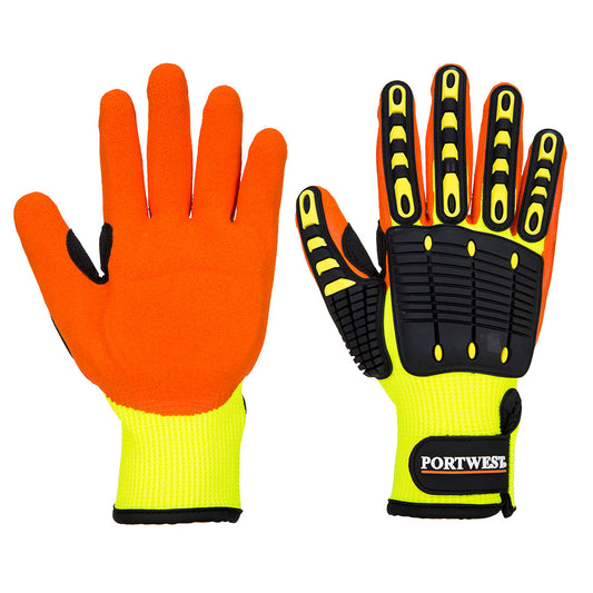 A721 - Anti Impact Grip Glove - Nitrile Yellow/Orange