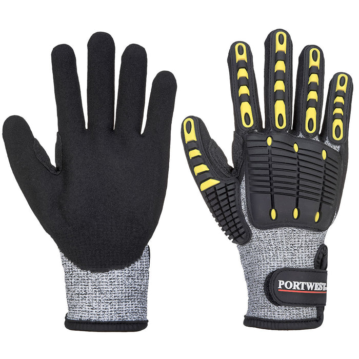 A722 - Anti Impact Cut Resistant Glove Gray/Black