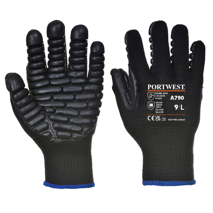 A790 - Anti Vibration Glove Black (THIS PRODUCT IS SOLD IN MULTIPLES OF 3)