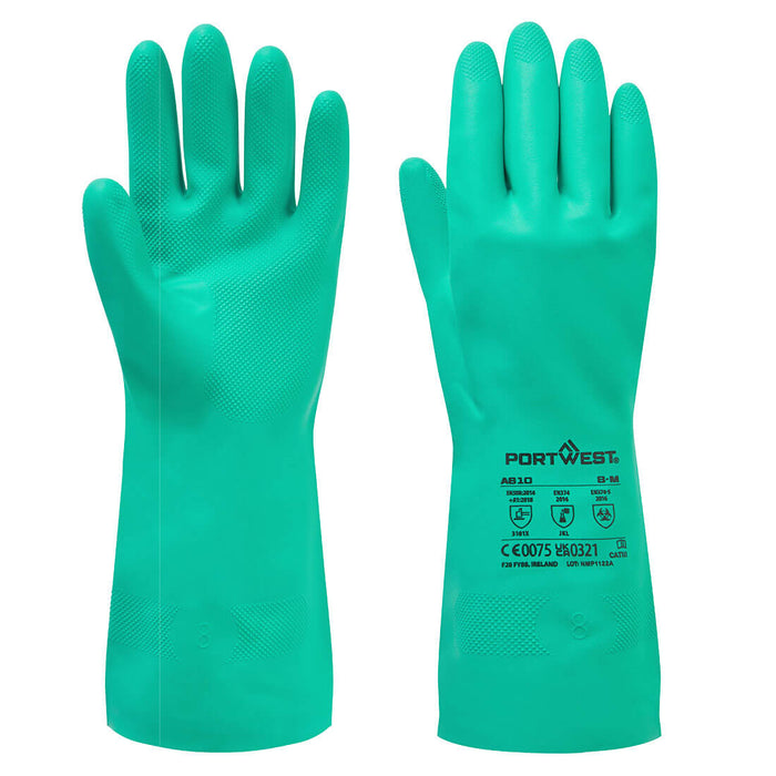 A810 - Nitrosafe Chemical Gauntlet - Nitrile Green (THIS PRODUCT IS SOLD IN MULTIPLES OF 12) (THIS PRODUCT IS SOLD IN MULTIPLES OF 12)