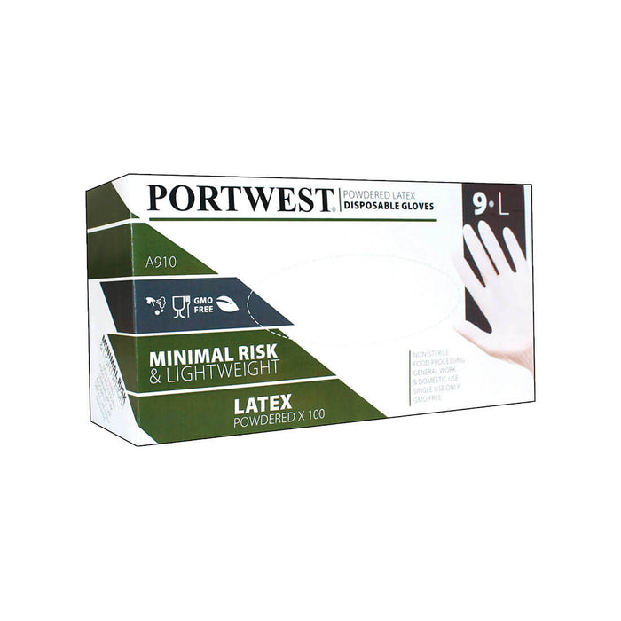 A910 - Powdered Latex Disposable Glove White