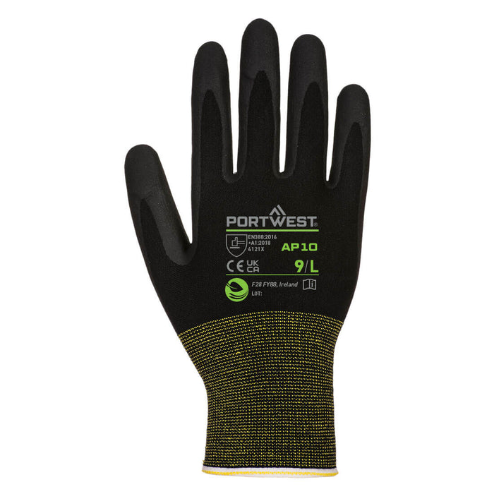 AP10 - NPR15 Foam Nitrile Bamboo Glove - Black (Pack of 12)