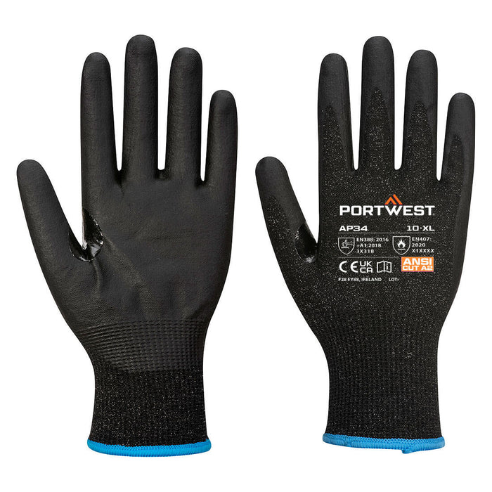 AP34 - LR15 Nitrile Foam Touchscreen Glove PK12 Black
