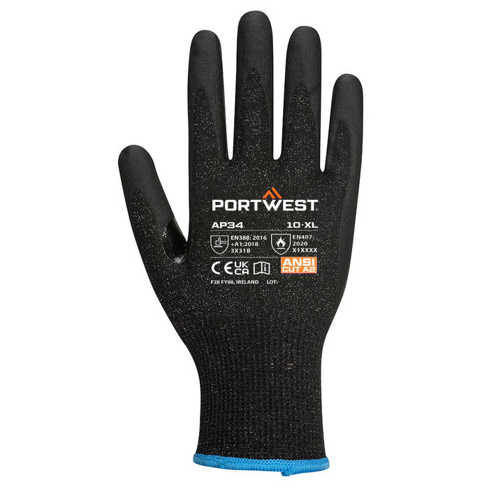 AP34 - LR15 Nitrile Foam Touchscreen Glove PK12 Black