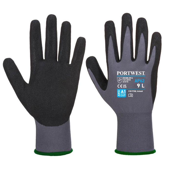AP62 - Dermiflex Aqua Glove Gray/Black (THIS PRODUCT IS SOLD IN MULTIPLES OF 12) (THIS PRODUCT IS SOLD IN MULTIPLES OF 12)