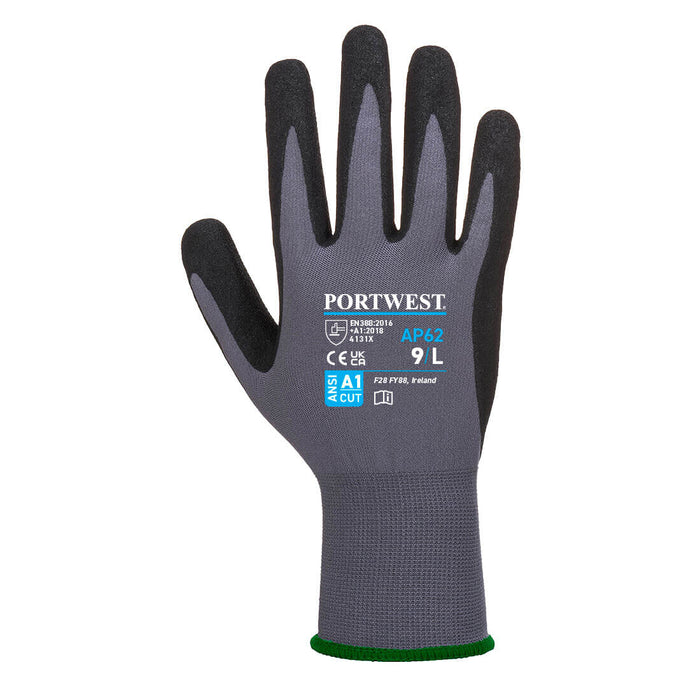 AP62 - Dermiflex Aqua Glove Gray/Black (THIS PRODUCT IS SOLD IN MULTIPLES OF 12) (THIS PRODUCT IS SOLD IN MULTIPLES OF 12)