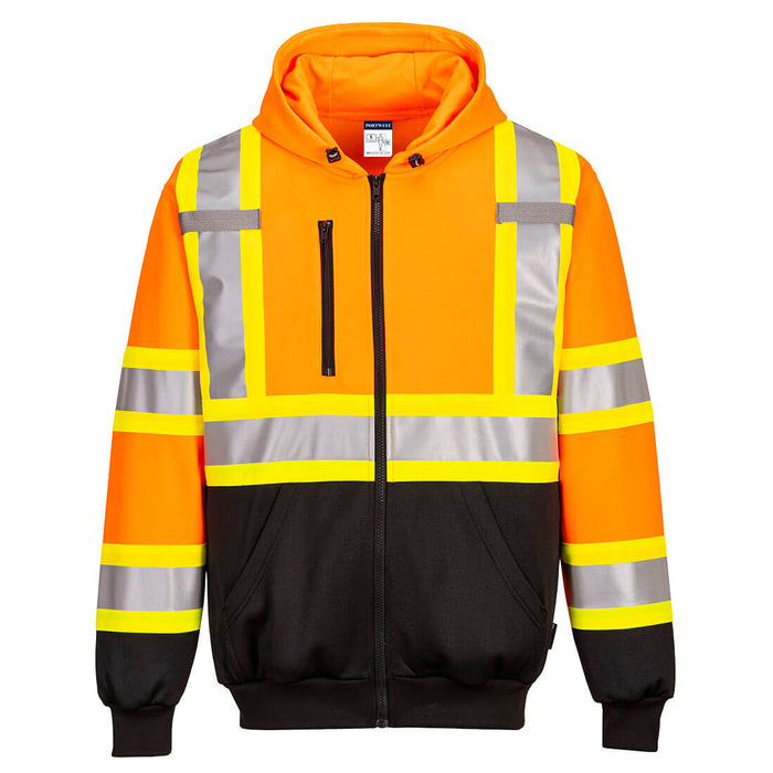 Two Tone Contrast Tape Hivis Hoodie (Class 3) - Portwest CA170