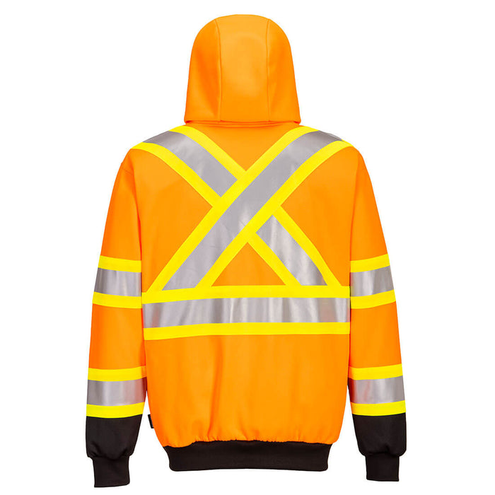 Two Tone Contrast Tape Hivis Hoodie (Class 3) - Portwest CA170