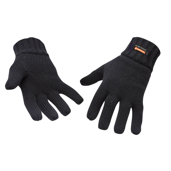 Knit Glove Insulatex Lined - GL13 - Black-Winter Gloves-Portwest-[Safety Supply]-Mann Supply