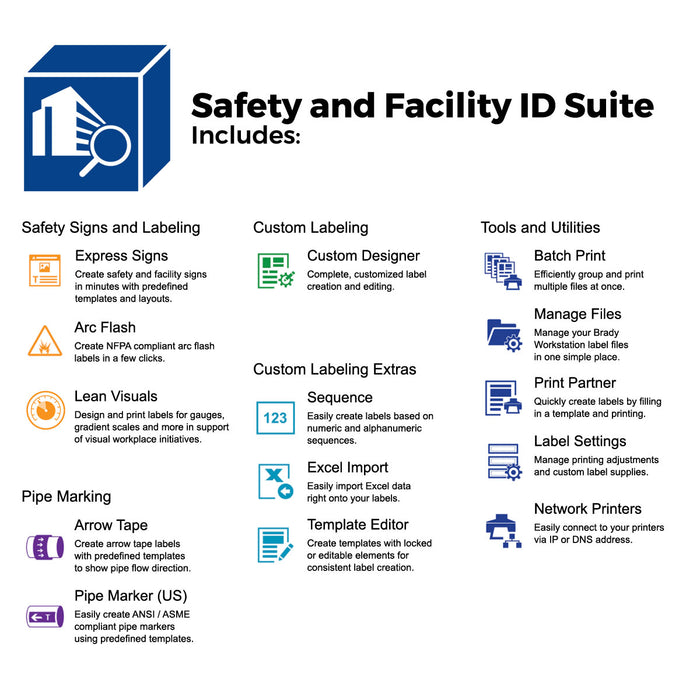 BMP51 Label Printer with Workstation Safety and Facility ID Software
