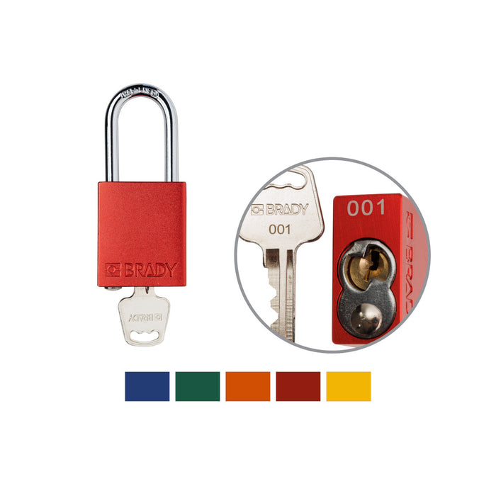Aluminum Safety Lockout Padlocks - Keyed Alike Sets, Unique Quantity and Color