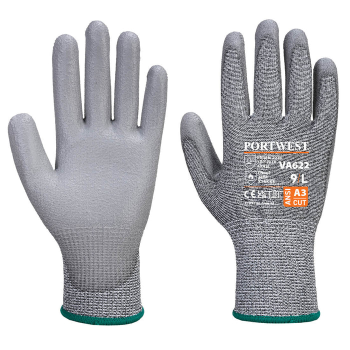 VA622 - Vending MR Cut PU Palm Glove Gray