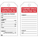Confined Space Tags - Mann Supply BradyConfined Space Tags