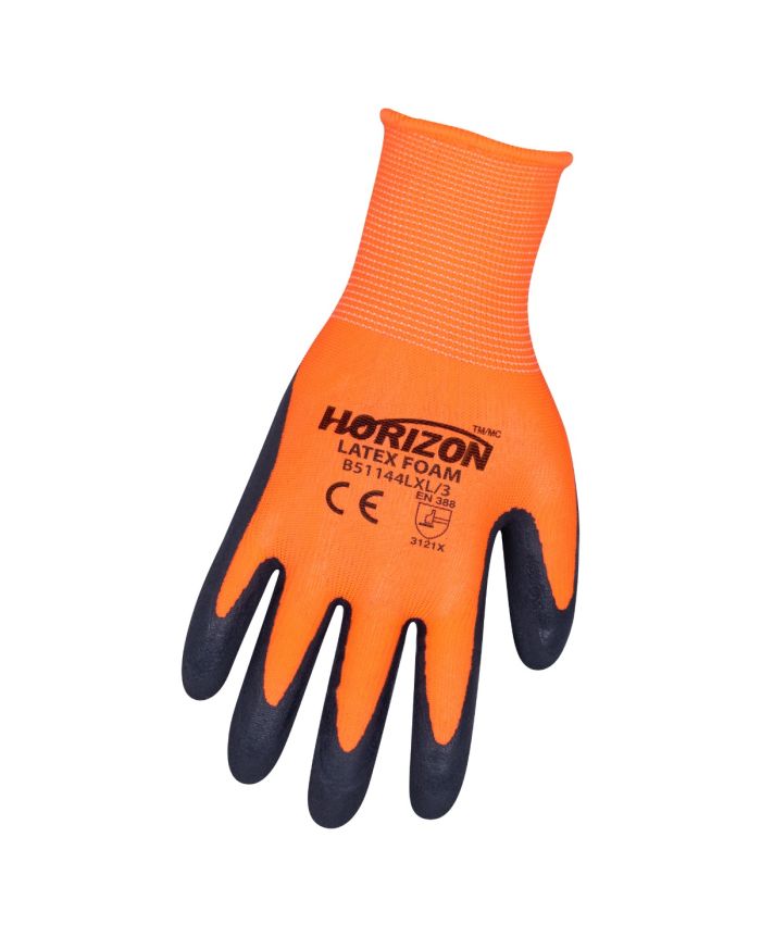 latex handschuhe orange Hi-Vis Latex Foam Coated Gloves