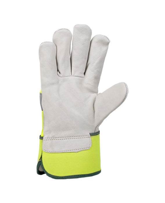Hi-Vis Cowhide Gloves (This product is sold in multiples of 12)
