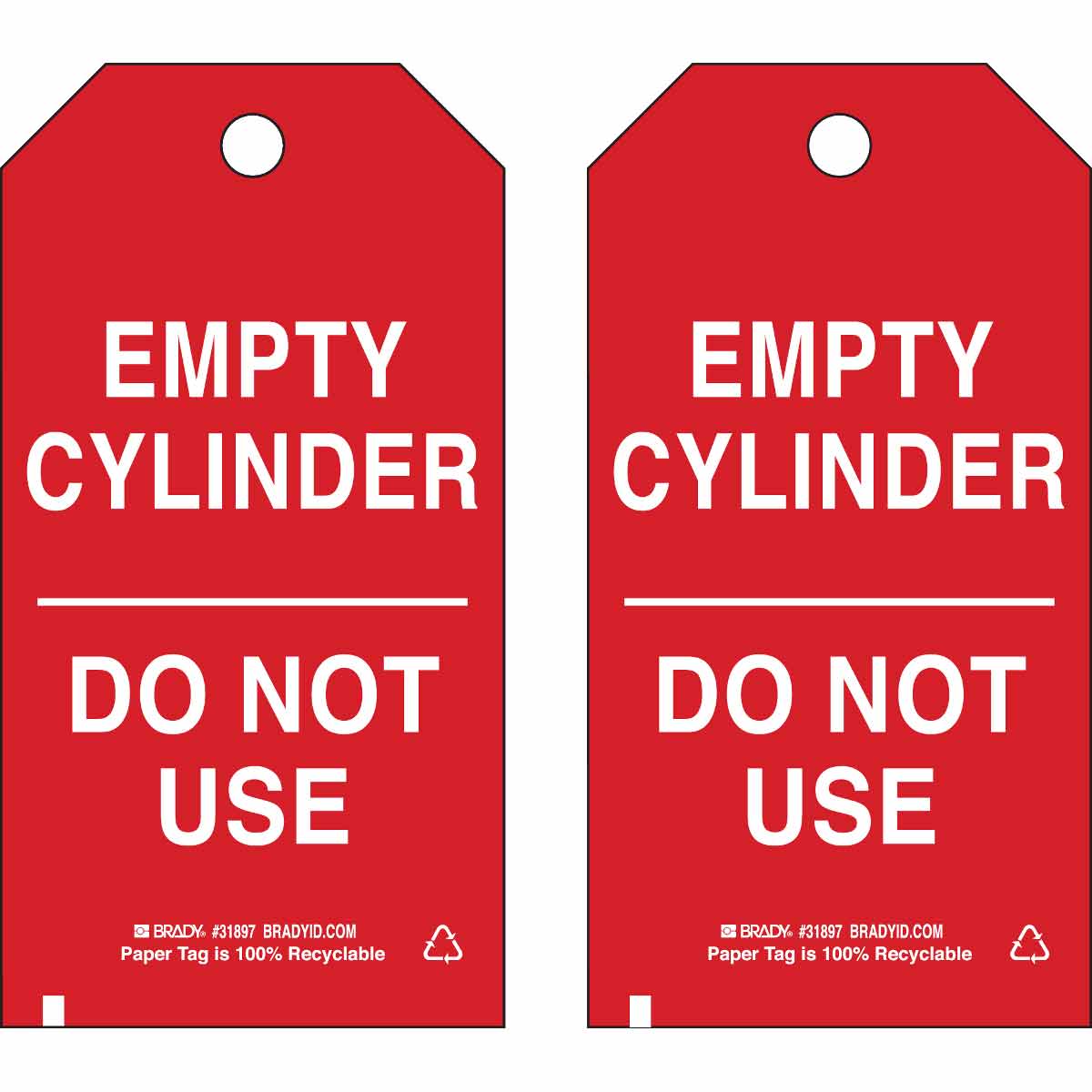 Pack of 10 Empty Cylinder Status Tags - Safety Caution Signage — Mann ...