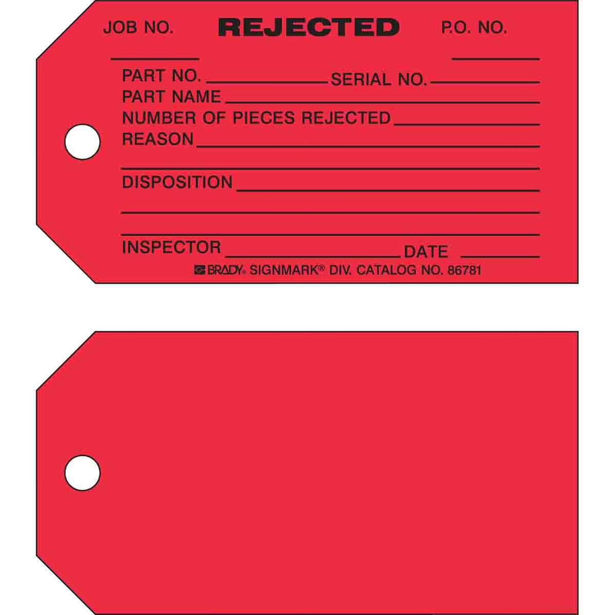 Reject Material Tag System REJECTED Production Tag | Quality Safety Tags for Effective Management ...