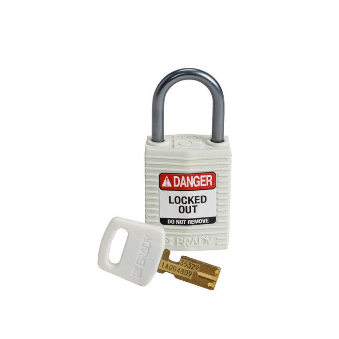 SafeKey Compact Nylon Lockout Padlocks - Keyed Different, Lightweight, Durable, High Visibility Safety Solution for Workers - Mann Supply Brady