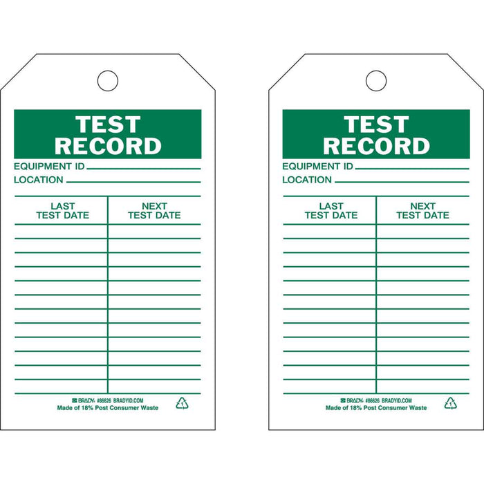 Buy Durable Test Record Inspection Tags | Safety Store Online — Mann Supply